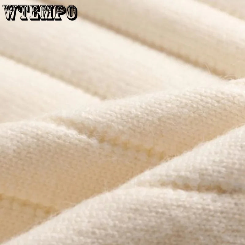 WTEMPO Turtleneck Sweater Women's Mid Long Knitted Bottoming Shirt Loose Pullover Knitted Tops Long Sleeve Casual Sweater